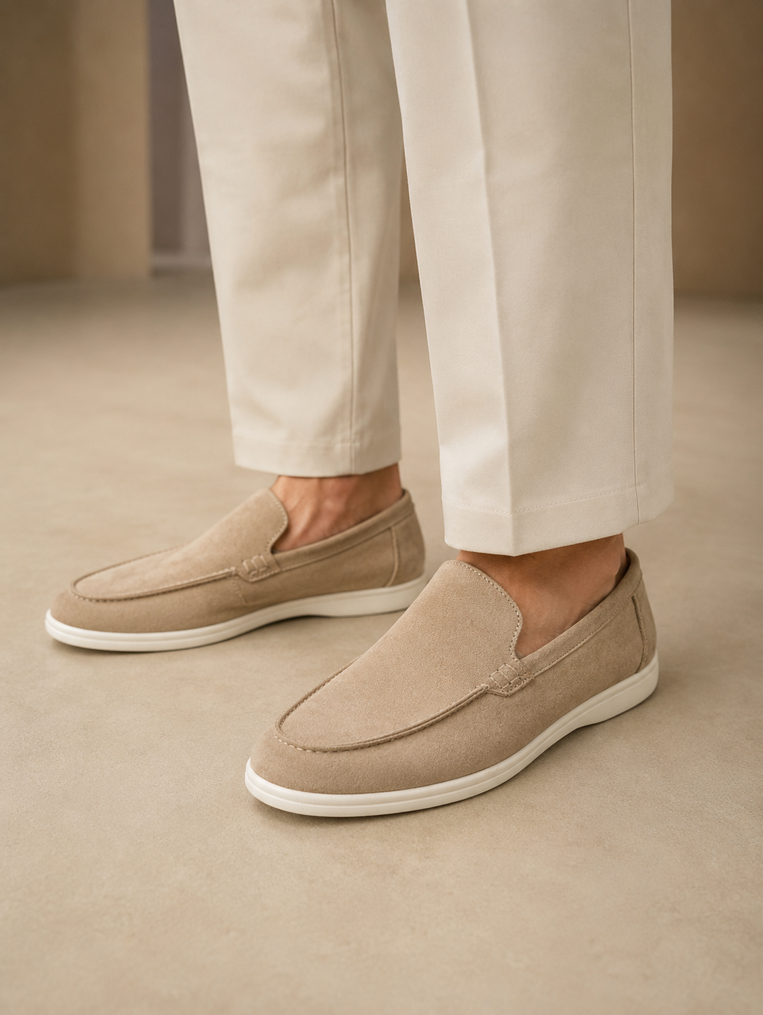 Suede-effect loafers