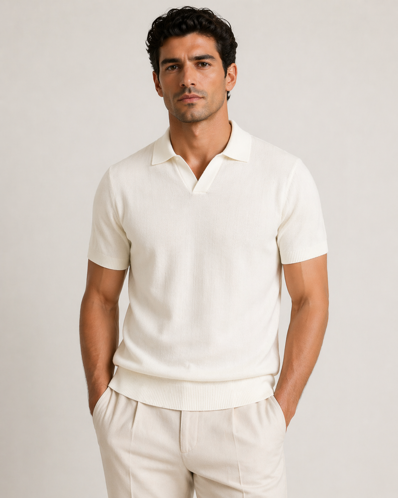 The Como Knit Polo – Ivory