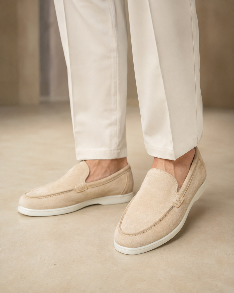 Suede-effect loafers