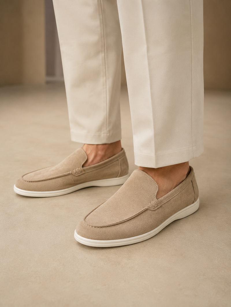 Suede-effect loafers